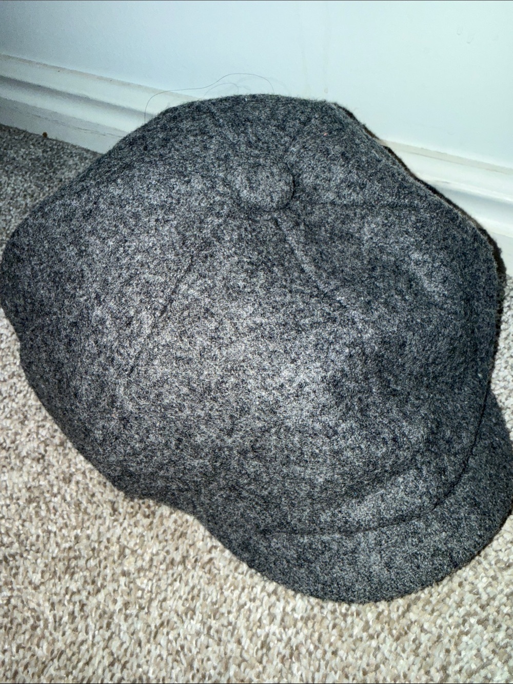 Stefano Classic Men's Gray Wool Newsboy Cap